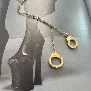 Maria Tash Style Gold Plated Handcuff Necklace